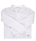 White Baby LS Full Zip Rash Guard