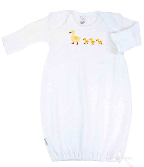 Paty Knit Baby Gown with Picot Trim