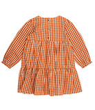 Burnt Orange Gingham Twirl Dress