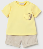 Playful Giraffe Shorts Set