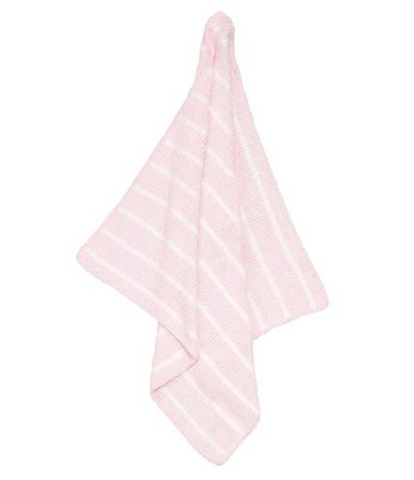 Chenille Blanket - Pretty Pink & Ivory
