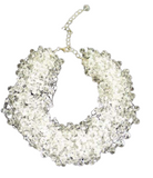 Clear Crystal Bead Cluster Necklace