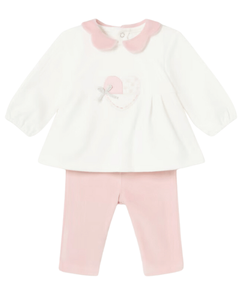 Cream Baby Rose Legging Set, 12M