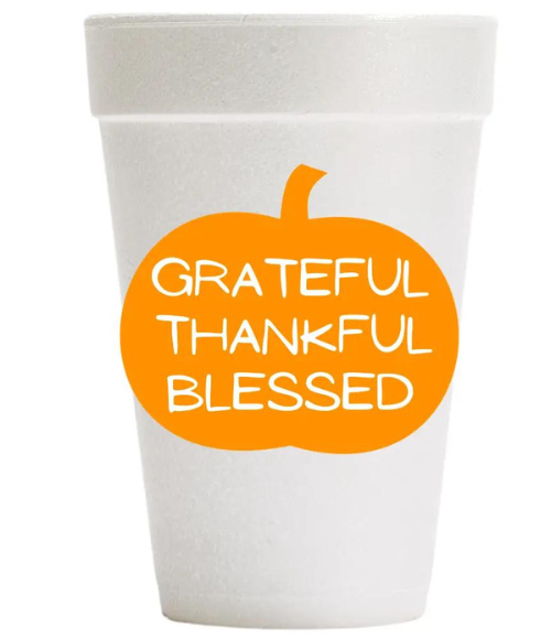 Grateful Thankful Blessed Styrofoam Cups