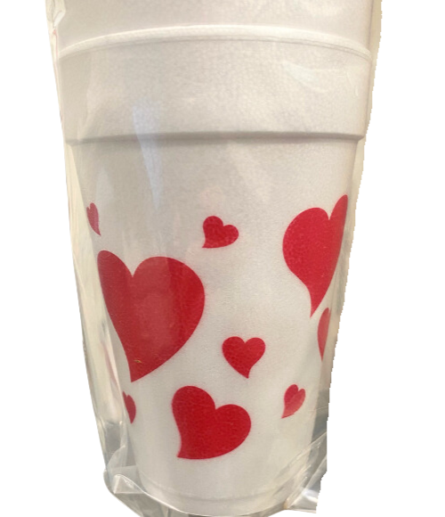 Hearts Styrofoam Cups