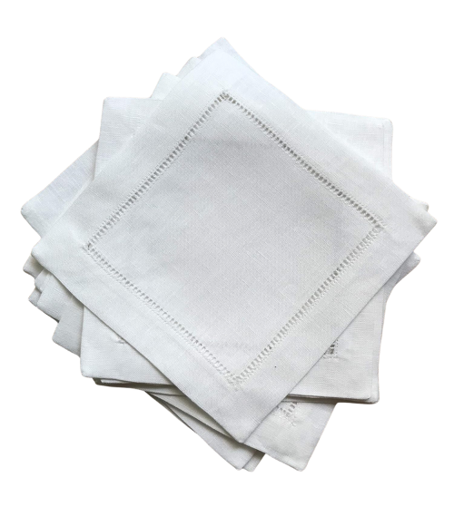 Colored Linen Cocktail Napkins, Set of 4