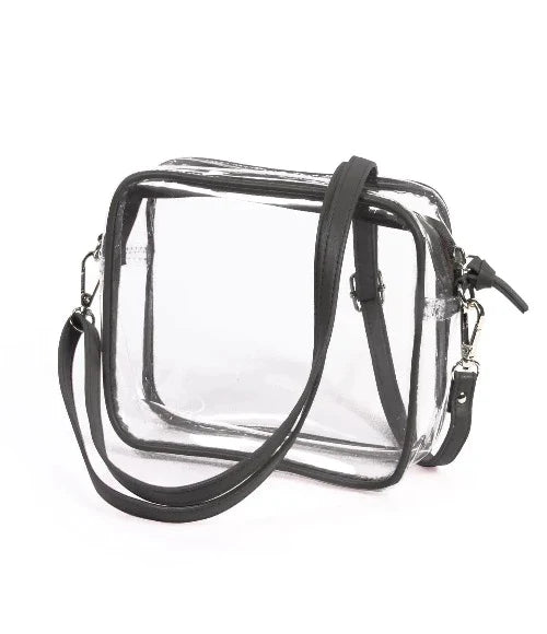 Clear Purse with Vegan Leather Trim