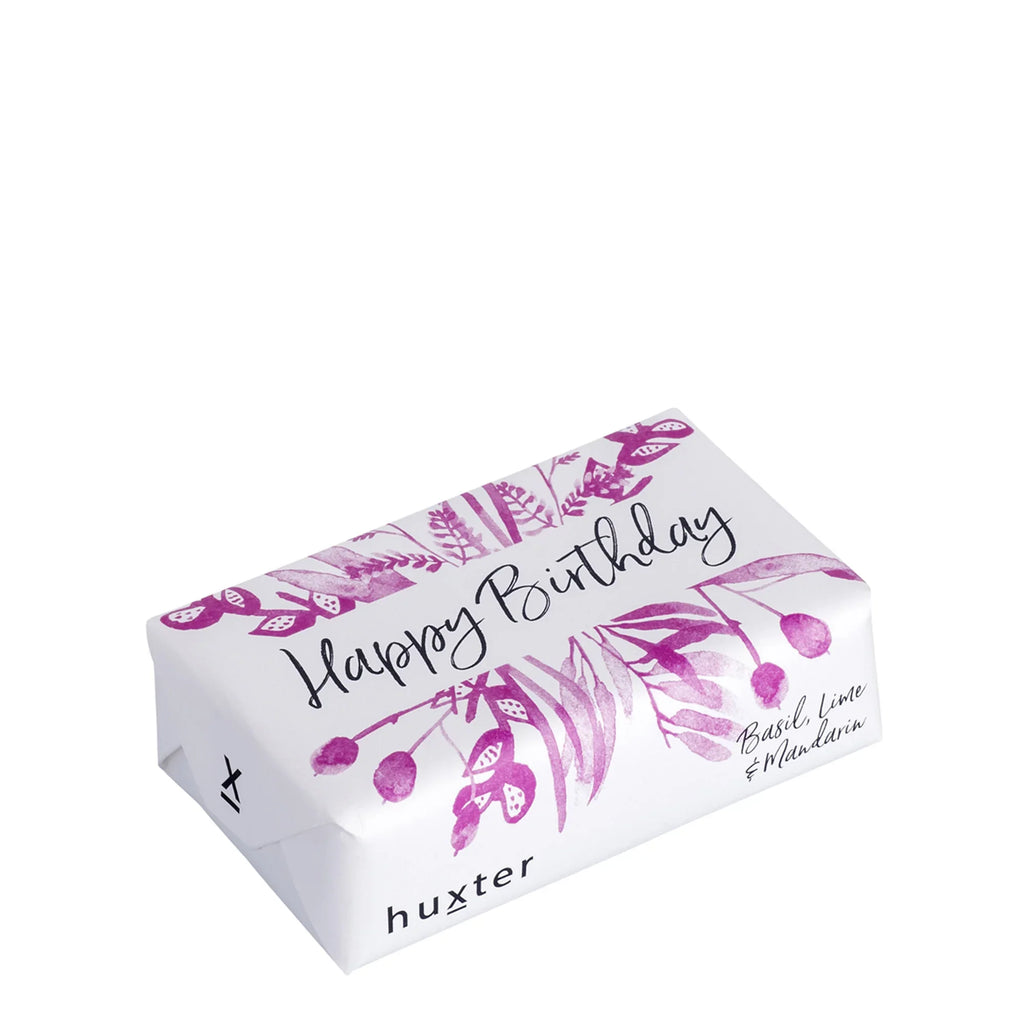 Happy Birthday Fuchsia Flowers Bar Soap