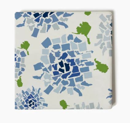 Blue Hydrangea 50 States Coaster Set
