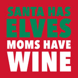 Santa Has Elves Moms Have Wine Cocktail Napkins in Red