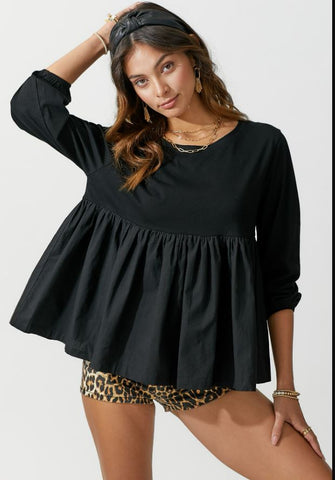 Black Baby Doll Top