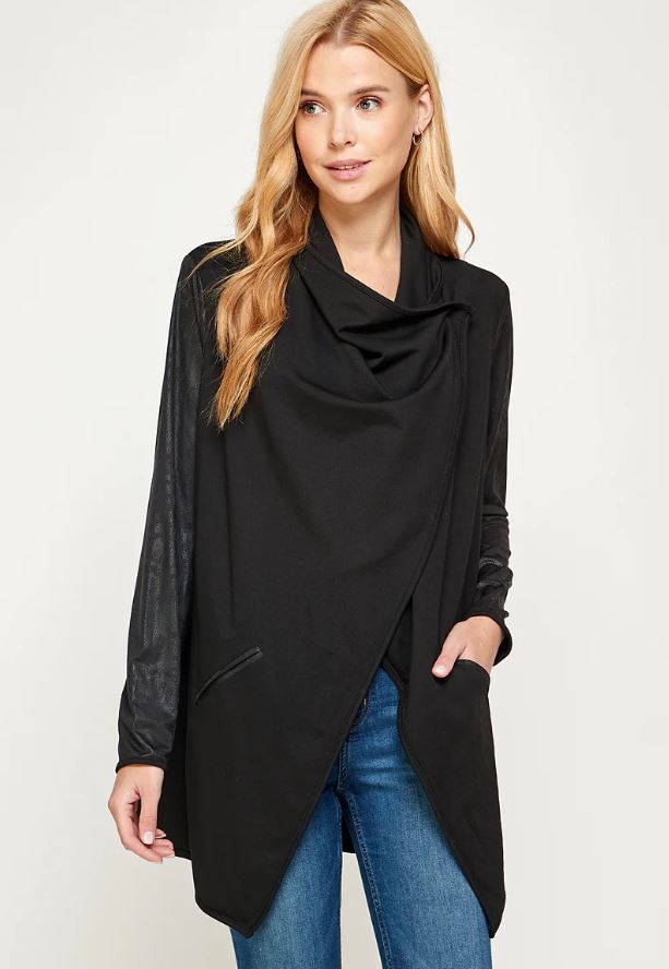 Jersey Knit Drape Jacket