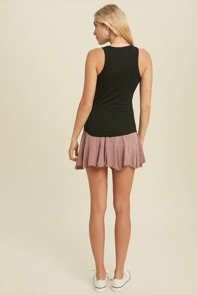 Crew Neck Ribbed Knit Top - Multiple Colors