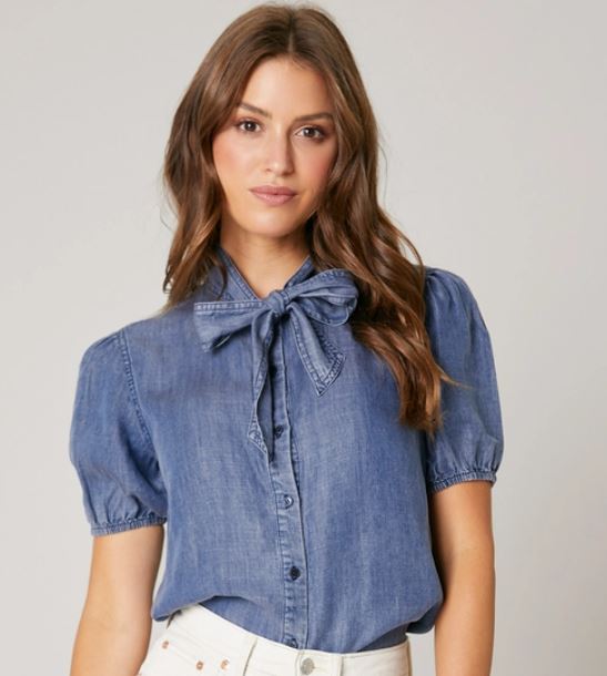 Chambray Bow Tie Top