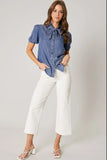 Chambray Bow Tie Top