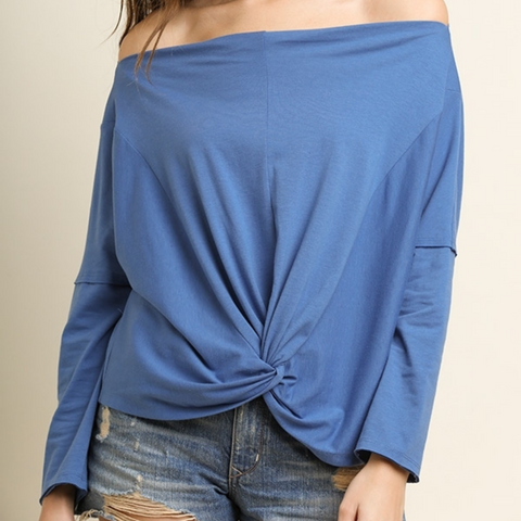 Demin Blue Front Knot Top