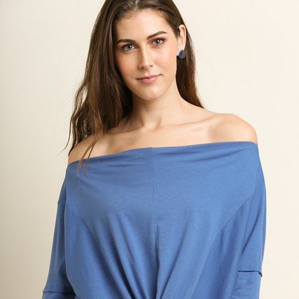 Demin Blue Front Knot Top