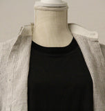 Sarah Grey Striped Linen Top