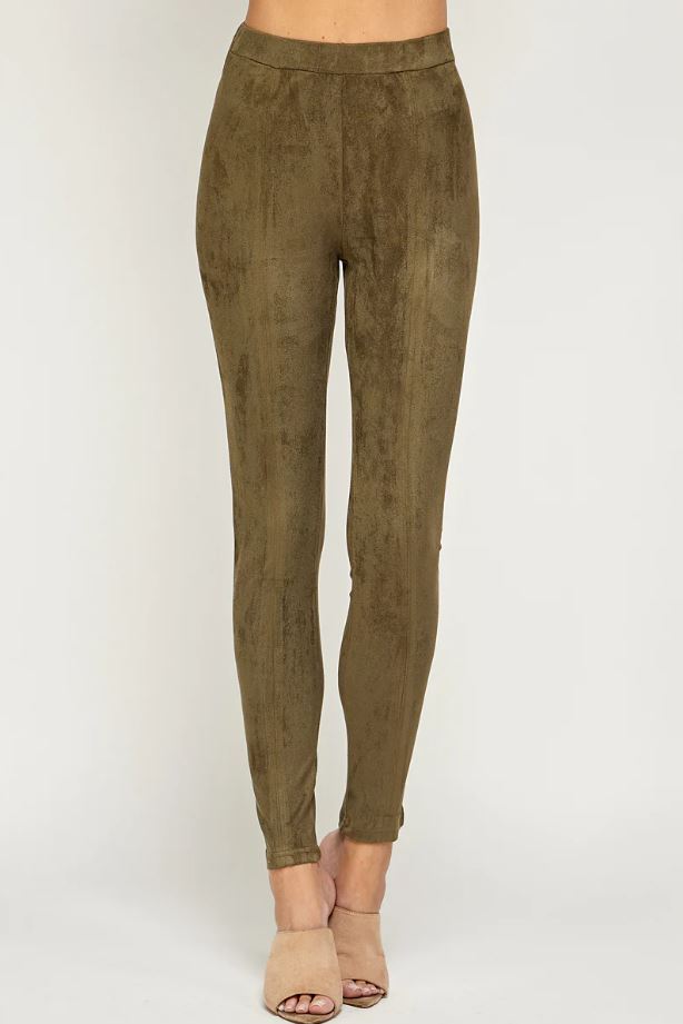 Stylish Suede Leggings - Multiple Colors