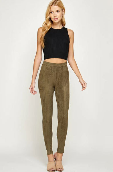 Stylish Suede Leggings - Multiple Colors