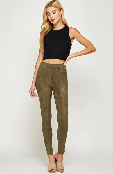 Stylish Suede Leggings - Multiple Colors