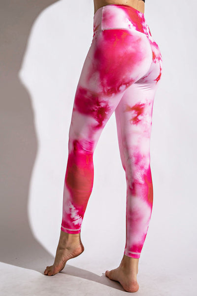 Plus Size Tie Dye Full Length Leggings - Multiple Colors