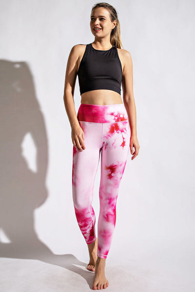 Plus Size Tie Dye Full Length Leggings - Multiple Colors