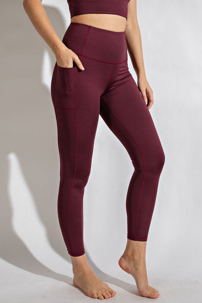 Plus Size Full Length Compression Leggings with Pockets - Multiple Colors