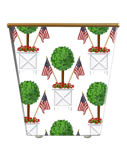 Patriotic Topiary Cachepot Candle