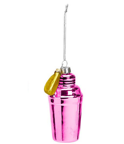 Hot Pink Cocktail Shaker Ornaments