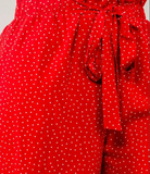 Red Polka Dots Belted Summer Shorts