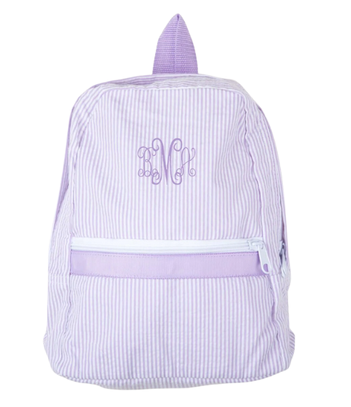 Small Seersucker Backpack in Lilac