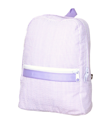 Small Seersucker Backpack in Lilac