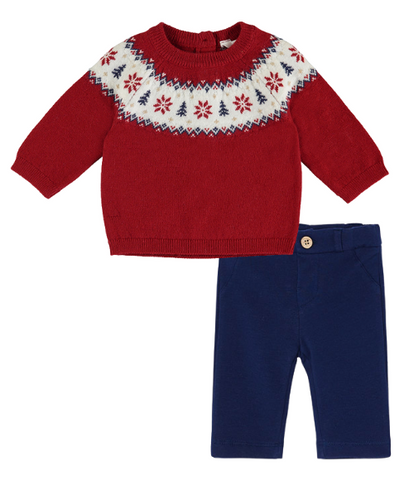 Jacquard Sweater + Pant Set