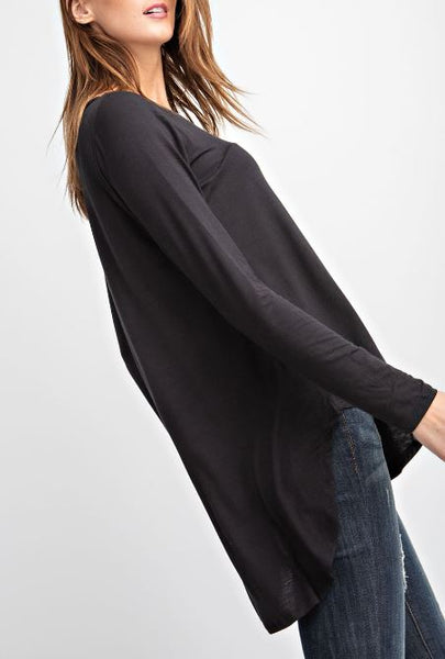 Plus/Curvy Round Neck Basic Top - Multiple Colors