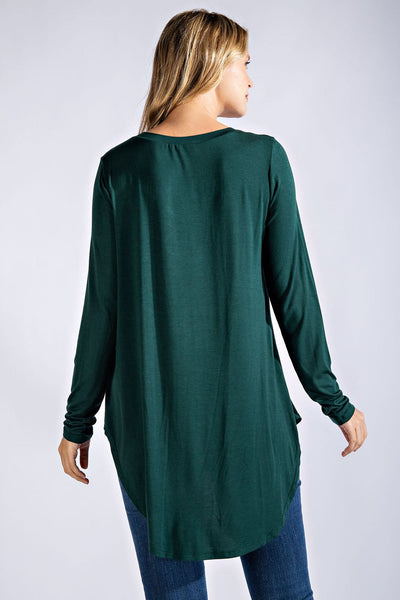 Plus/Curvy Round Neck Basic Top - Multiple Colors