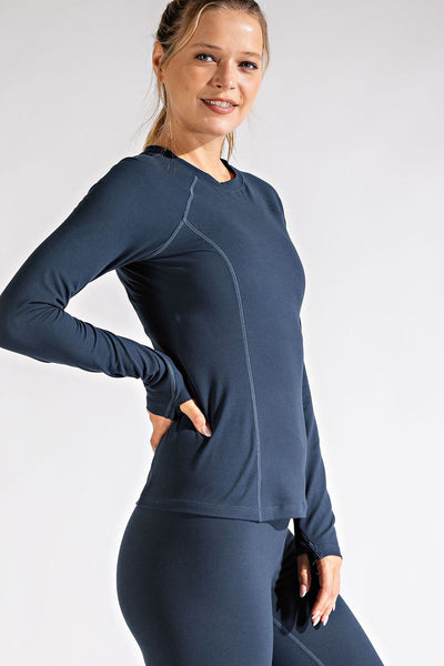 Plus Size Long Sleeve Active Top - Multiple Colors