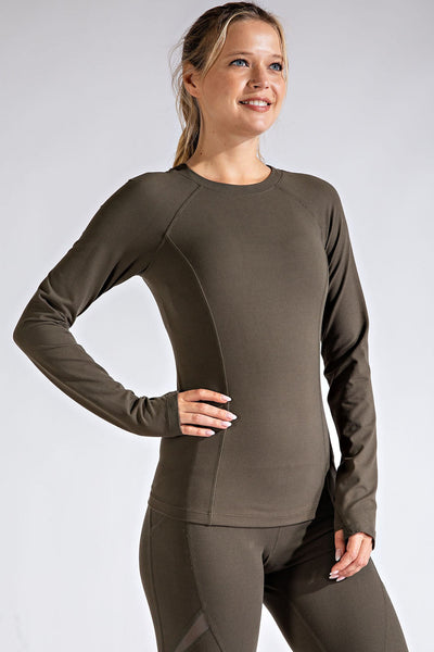 Plus Size Long Sleeve Active Top - Multiple Colors