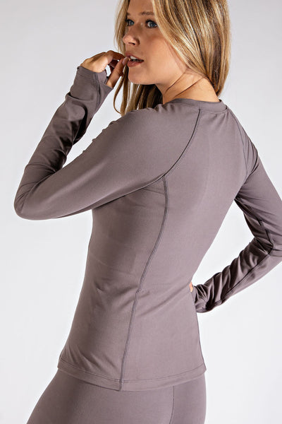 Plus Size Long Sleeve Active Top - Multiple Colors