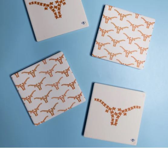 Texas Longhorn Coaster Set