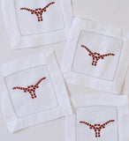 Texas Longhorns Embroidered Cocktail Napkins