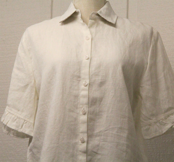 Sarah White Linen Top