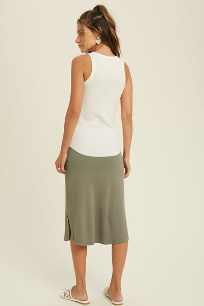 Crew Neck Ribbed Knit Top - Multiple Colors
