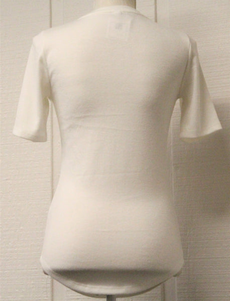 White Knit Round Edge Sweater Top