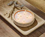 Wood Beaded Candle