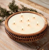 Wood Beaded Candle