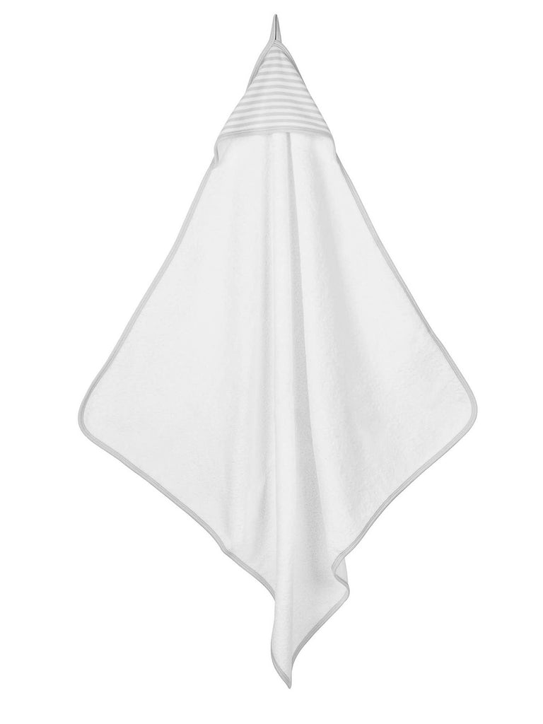 Organic Grey Stripe Deluxe Hooded Towel