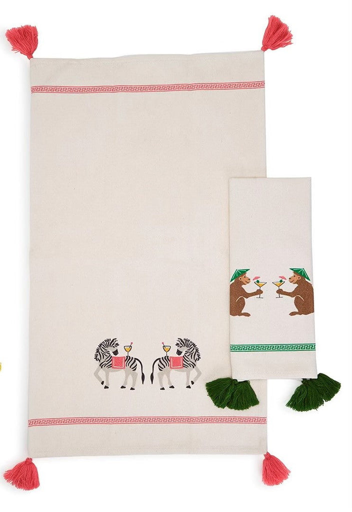 Zebra & Monkey Tea Towel Set